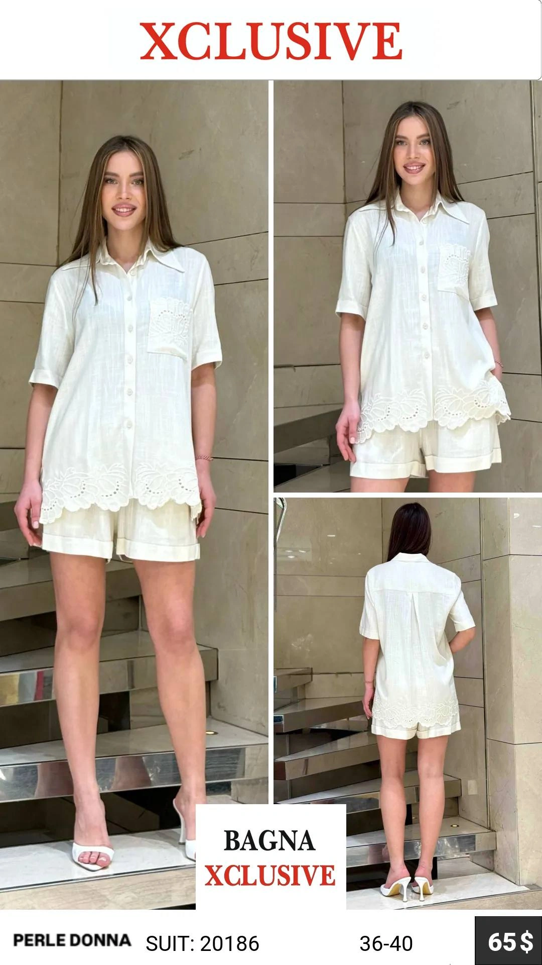 Комплект, Perle Donna, Белый, модель 20186, женская одежда оптом из Турции, Лалели